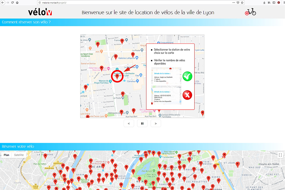 Carte interactive location de vélos